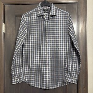 Jack Spade Men’s Grey and Blue Plaid Slim fit Button Up Shirt Size 15 1/2‎ 34/35